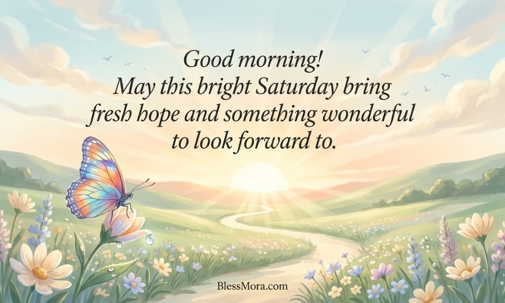 Good morning! May this bright Saturday bring fresh hope and something wonderful to look forward to