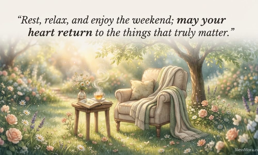 Rest, relax, and enjoy the weekend; may your heart return to the things that truly matter.